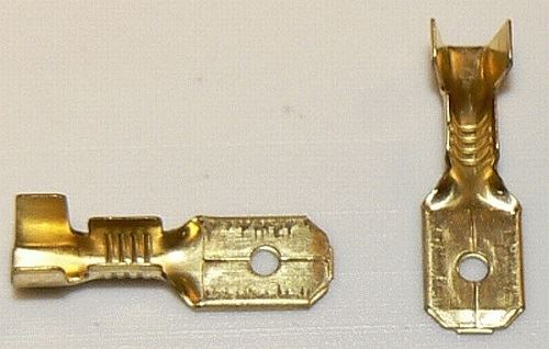 Konektor FASTON 6,3 mm zástrčka kabelová neizolovaná matná