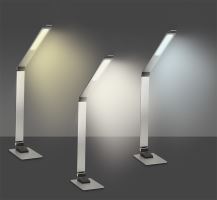 Solight LED stolní lampička stmívatelná, 11W,  změna chromatičnosti, broušený hliník,  (4) (4)