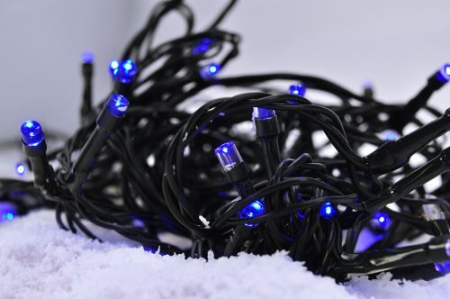 Solight LED vánoční řetěz, 3m, 20xLED, 3x AA, modré světlo, zelený kabel - 1V50-B_1