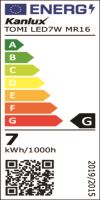 LED žárovka Kanlux TOMI LED7W MR16-CW 5300K Gx5,3  22707 (1)