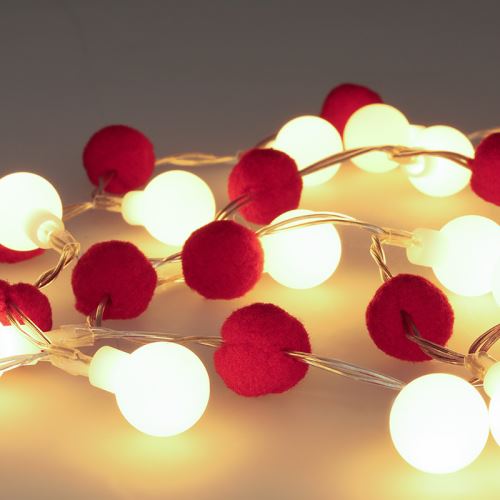 Solight LED vánoční řetízek červená-bílá, 20x LED, 1,5m, 2xAA - 1V292_1