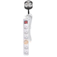Solight prodlužovací přívod, 6 zásuvek, bílý, vypínač, 1,5m - PP70_4 (3)