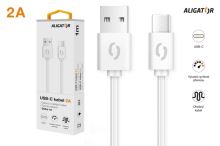 Datový kabel ALIGATOR 2A USB-C 1m, bílý_3 (2)
