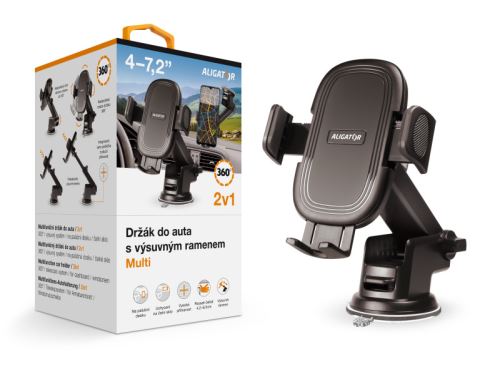 Držák do auta s výsuvným ramenem HA21 Aligator Multi na čelní sklo a palubní desku, univ