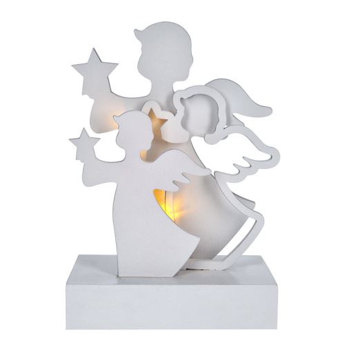 Solight LED andělé, dřevo, bílá barva, 2x AA - 1V219_1