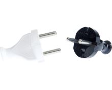Instalační vidlice WT-2 2P přímá, černá, W-98132 (1)