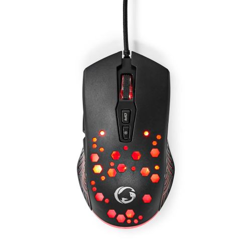 Gaming Mouse GMWD410BK kabelové | 800 / 1200 / 2400 / 3200 / 4800 / 7200 dpi | Nastavitelné DPI | Počet tlačítek: 7 | Programovatelná tlačítka | Pro praváky | 1.50 m | RGB (3)