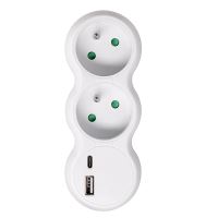 Solight rozbočka s USB A+C rychlonabíječkou 20W PD, 2 x 10A, bílá - P100-PD20_2 (1)