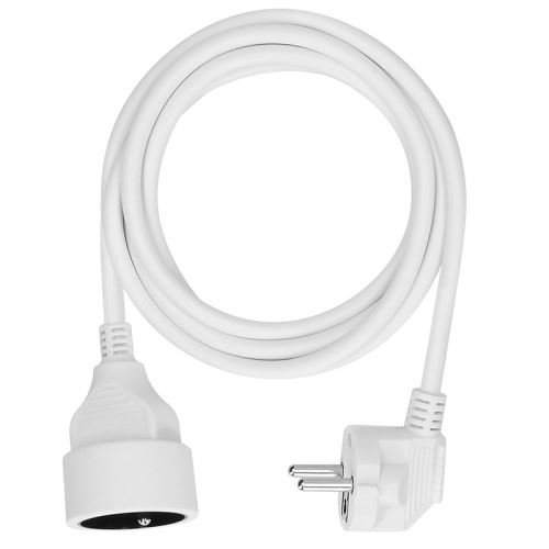 Solight prodlužovací přívod - spojka, 1 zásuvka, 2m, 3 x 1mm2, bílá - PS02_1