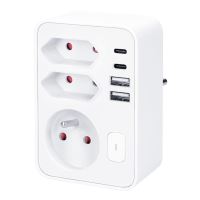 Solight rozbočka 1x 16A + 2x 2,5A, 2xUSB A+C rychlonabíječka 20W PD, bílá, vypínač - P (3) (3)