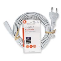 Napájecí kabel, EURO kon., bílý, plochý, 2x 0,75mm, 2m (2)