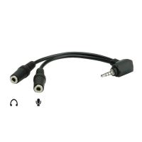Redukce Jack vidlice 3,5 mm 4 PIN - 2x Jack zásuvka 3,5 mm kab. 15cm (2)